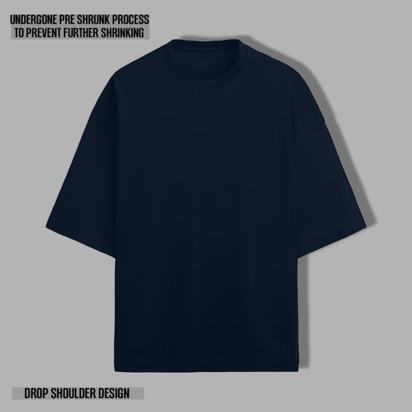 OPULENCE TERRY OVERSIZED TEE NAVY BLUE