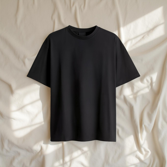 REGAL COTTON OVERSIZED TEE BLACK