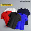 EXQUISITE V-NECK COTTON T-SHIRT ROYAL BLUE