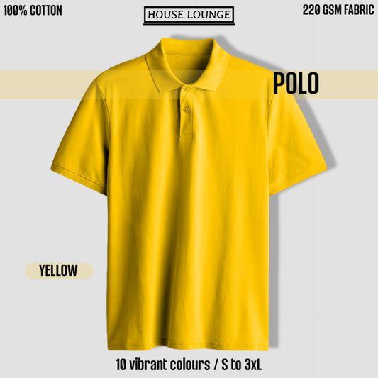 PRESTIGE COTTON POLO T-SHIRT MUSTARD YELLOW