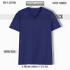 EXQUISITE V-NECK COTTON T-SHIRT ROYAL BLUE