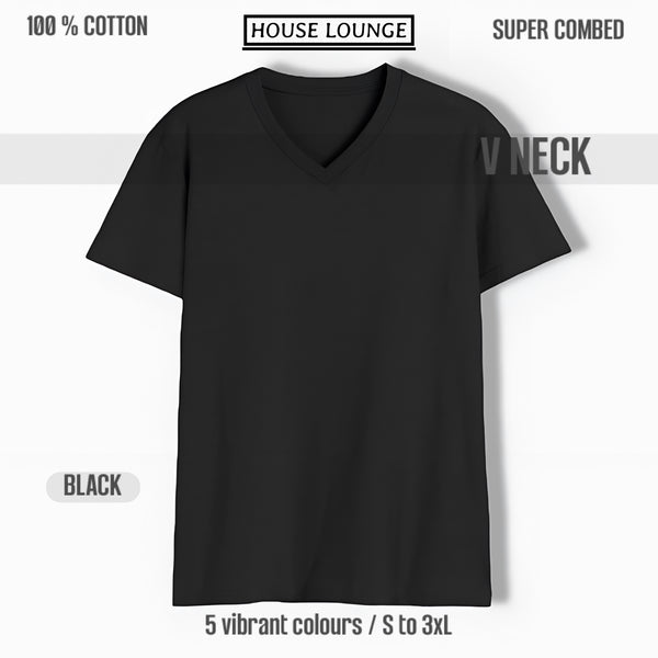 EXQUISITE V-NECK COTTON T-SHIRT BLACK