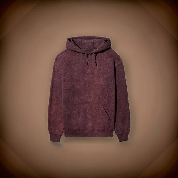 HOUSE LOUNGE ACID WASH HOODIE MAROON