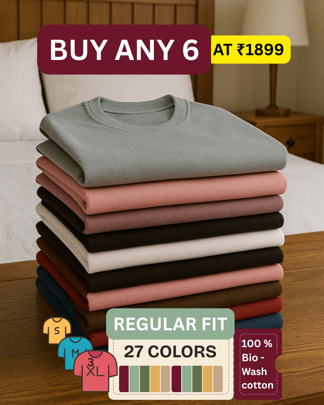 Pick Any 6 ECLAT Classic Tees (27 Colors)
