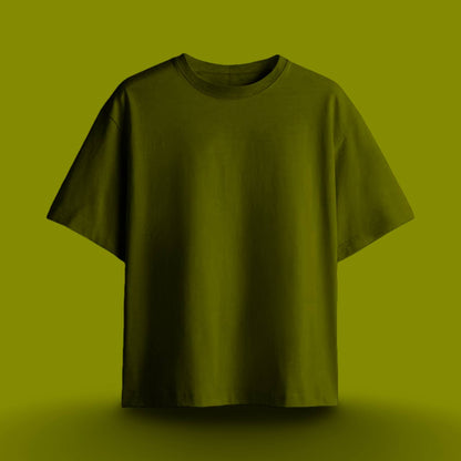 REGAL COTTON OVERSIZED TEE OLIVE GREEN