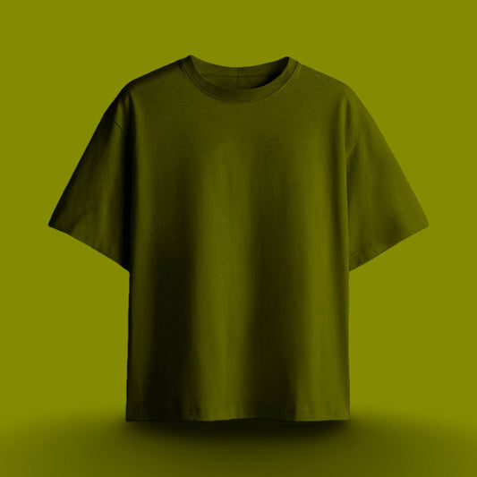REGAL COTTON OVERSIZED TEE OLIVE GREEN