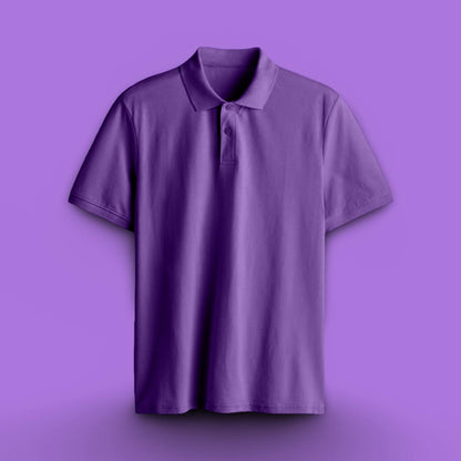 PRESTIGE COTTON POLO T-SHIRT PURPLE