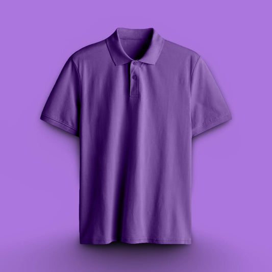 PRESTIGE COTTON POLO T-SHIRT PURPLE