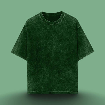 LUXURY ACID WASH UNISEX T-SHIRT BOTTLE GREEN