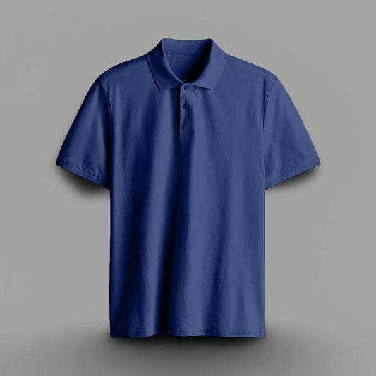 PRESTIGE COTTON POLO T-SHIRT NAVY BLUE