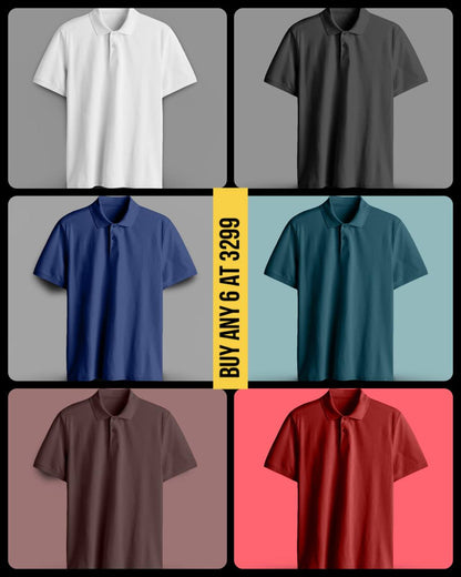 PRESTIGE COTTON POLO T-SHIRT ROYAL BLUE