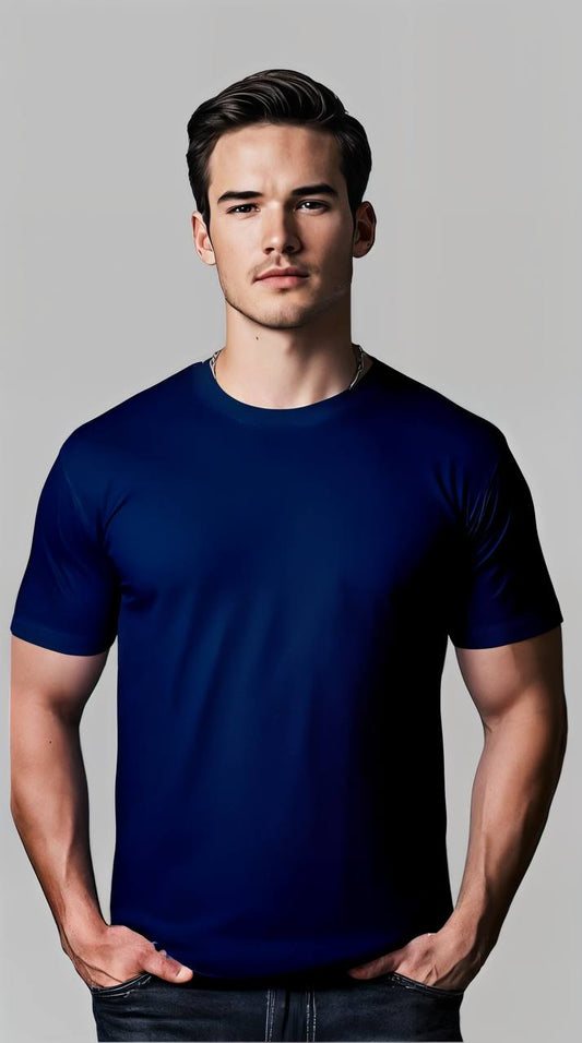 ELEVATED SUPIMA UNISEX T-SHIRT NAVY BLUE