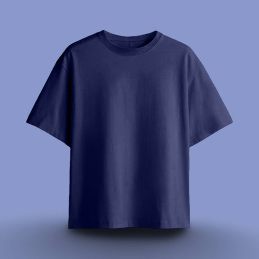 REGAL COTTON OVERSIZED TEE NAVY BLUE
