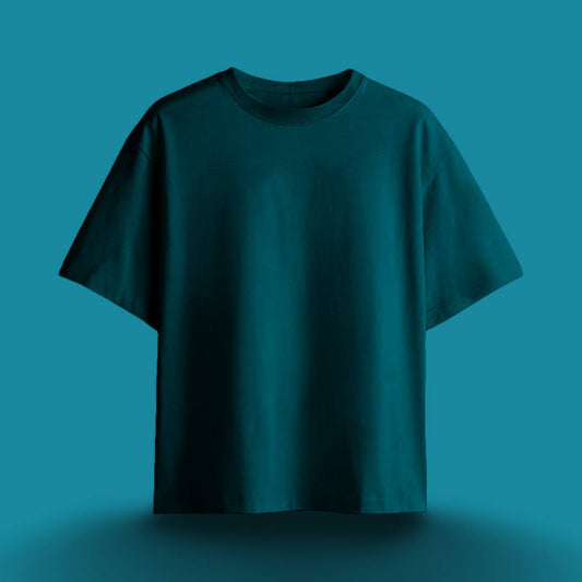 REGAL COTTON OVERSIZED TEE PETROL BLUE