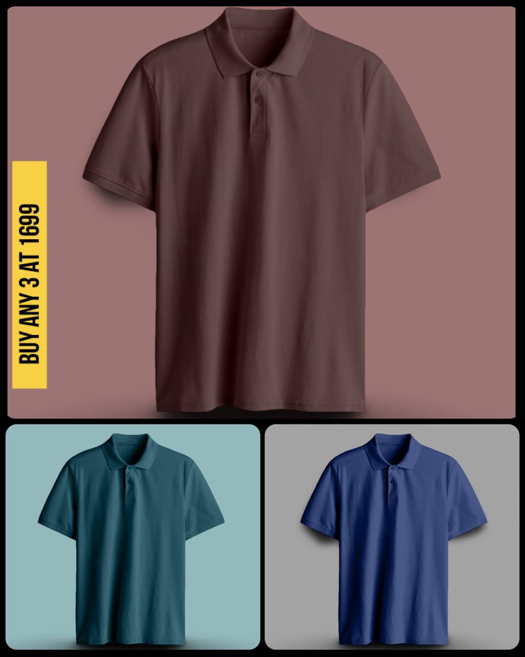PRESTIGE COTTON POLO T-SHIRT NAVY BLUE