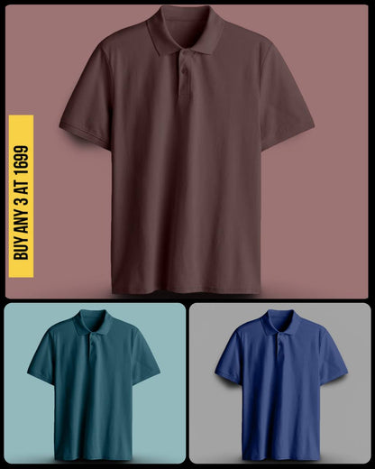 PRESTIGE COTTON POLO T-SHIRT NAVY BLUE