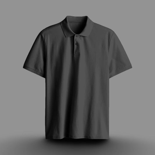 PRESTIGE COTTON POLO T-SHIRT BLACK