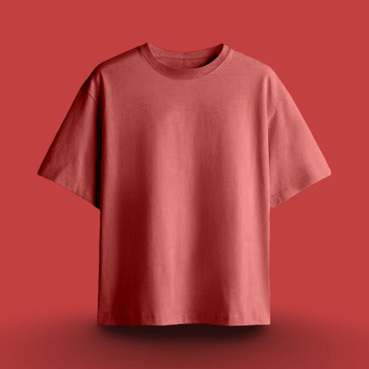 REGAL COTTON OVERSIZED TEE CORAL
