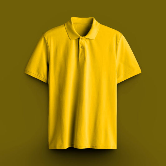 PRESTIGE COTTON POLO T-SHIRT MUSTARD YELLOW