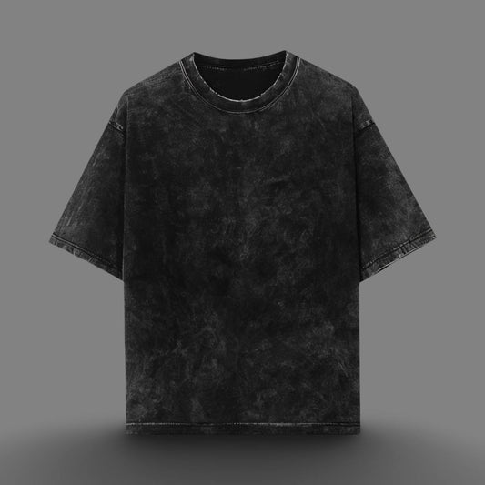 LUXURY ACID WASH UNISEX T-SHIRT BLACK