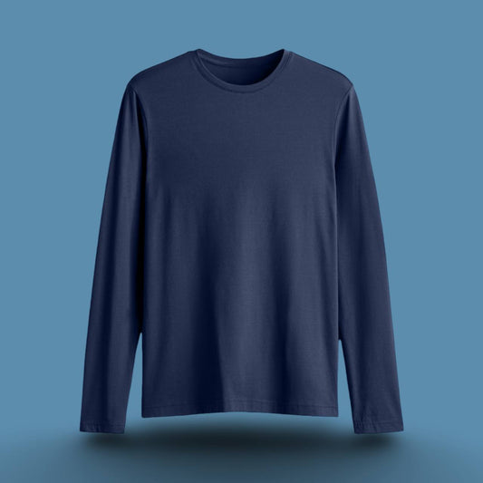 URBAN REFINED FULL SLEEVE T-SHIRT NAVY BLUE