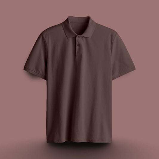 PRESTIGE COTTON POLO T-SHIRT COFFEE BROWN