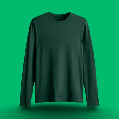 URBAN REFINED FULL SLEEVE T-SHIRT BOTTLE GREEN