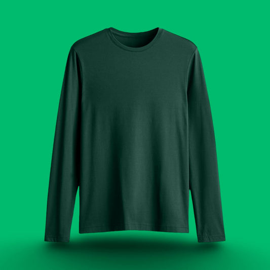 URBAN REFINED FULL SLEEVE T-SHIRT BOTTLE GREEN