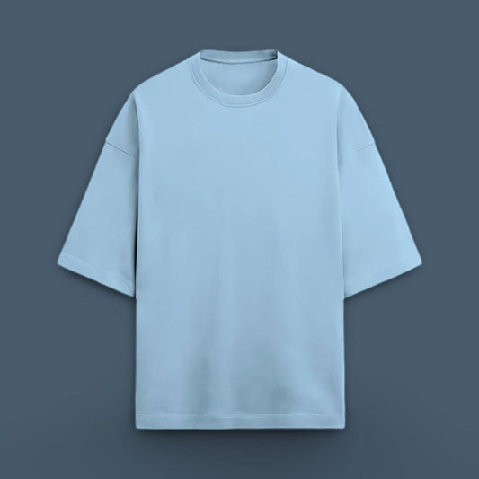 OPULENCE TERRY OVERSIZED TEE LIGHT BLUE