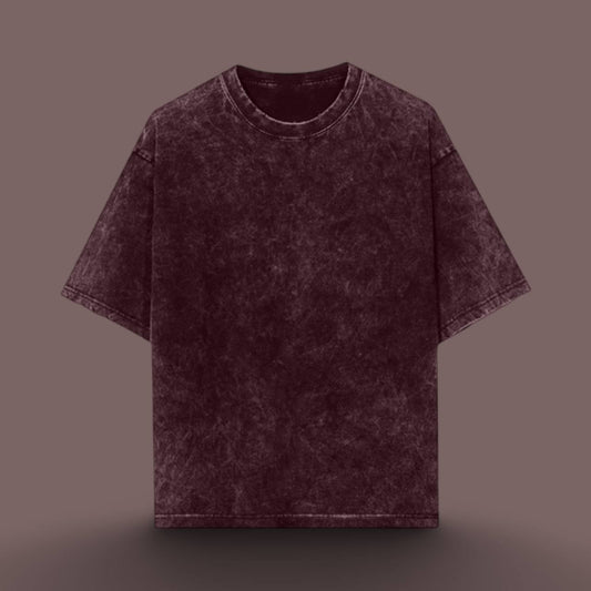 LUXURY ACID WASH UNISEX T-SHIRT MAROON
