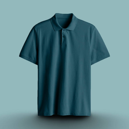 PRESTIGE COTTON POLO T-SHIRT PETROL BLUE